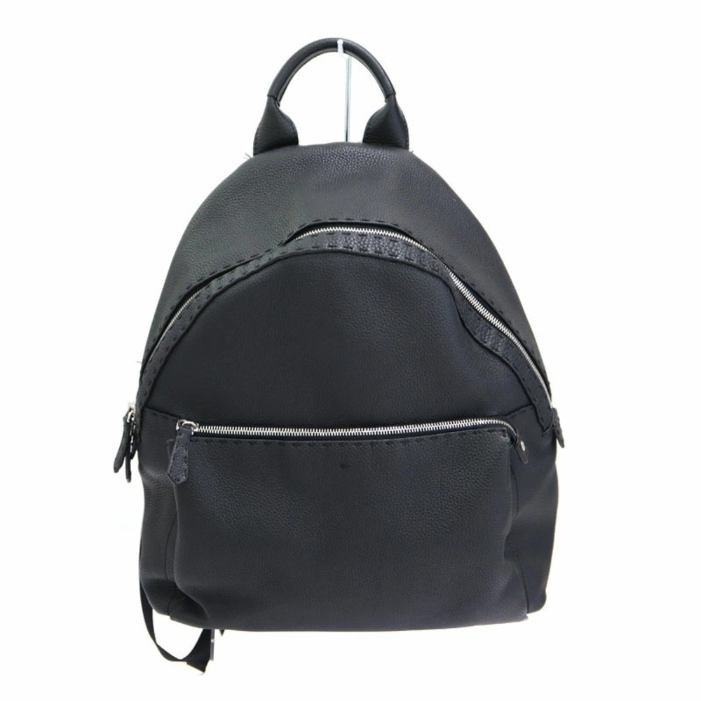 Fendi Selleria Backpack Rucksack Daypack Black Leather